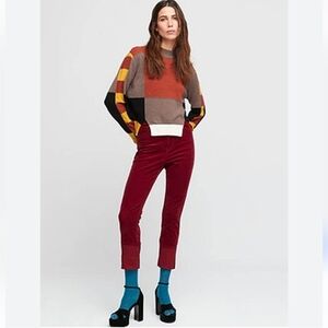 Aldo Martins Colorblock Crewneck Sweater in Rust, Taupe, Yellow & Black